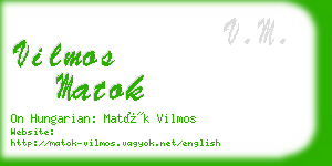 vilmos matok business card